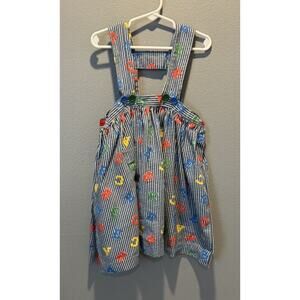 Handmade Vintage Little Girls Jumper Striped With Letters